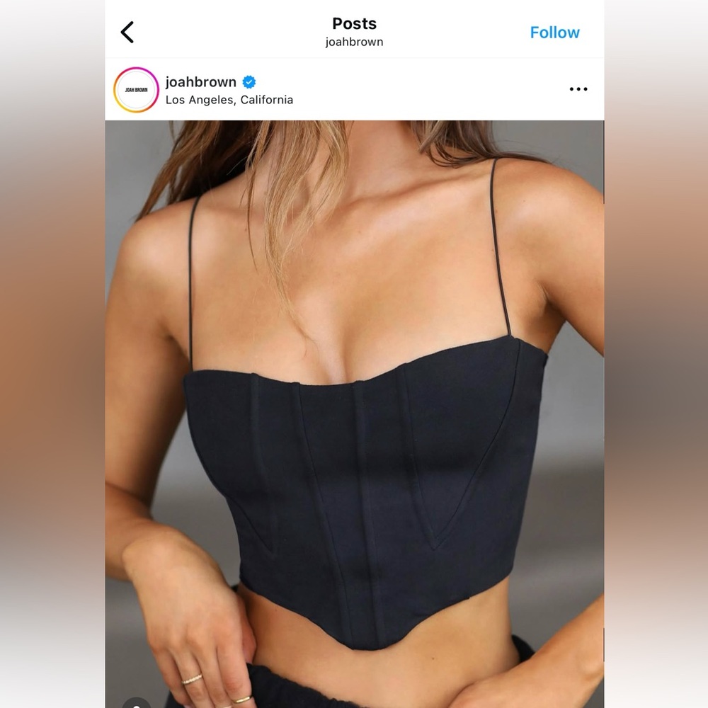 JOAH BROWN Black Contour Corset Top